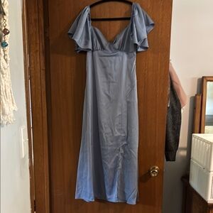 Amazon Blue Maxi Sundress with Sweetheart Neckline